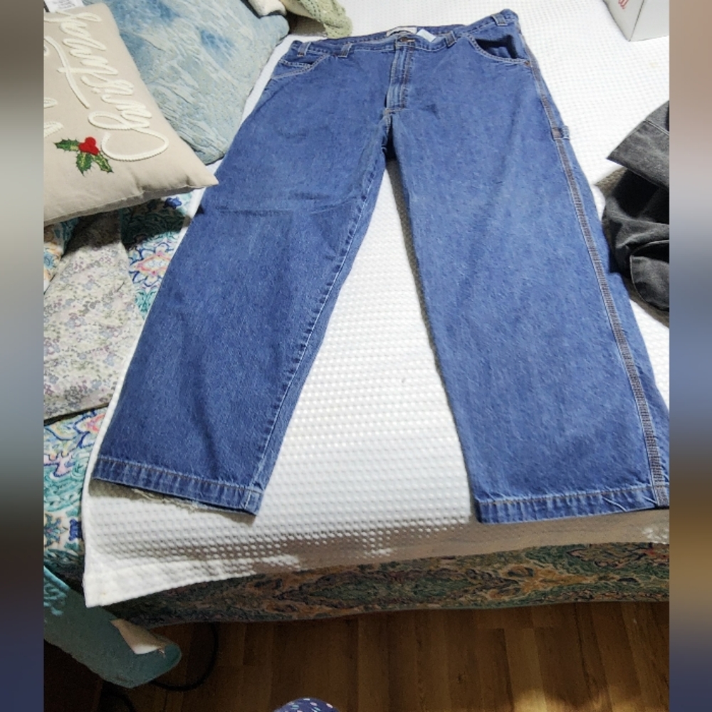 LEVIS STRAUSS SIGNATURE EUC MENS SIZE 42 x 30 Y2K CARPENTER JEANS